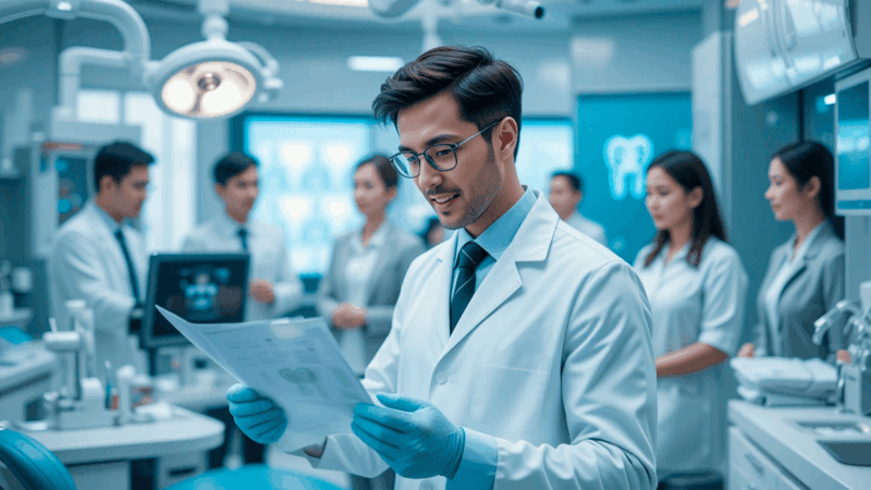 modern dental clinic where a groundbreaking discovery